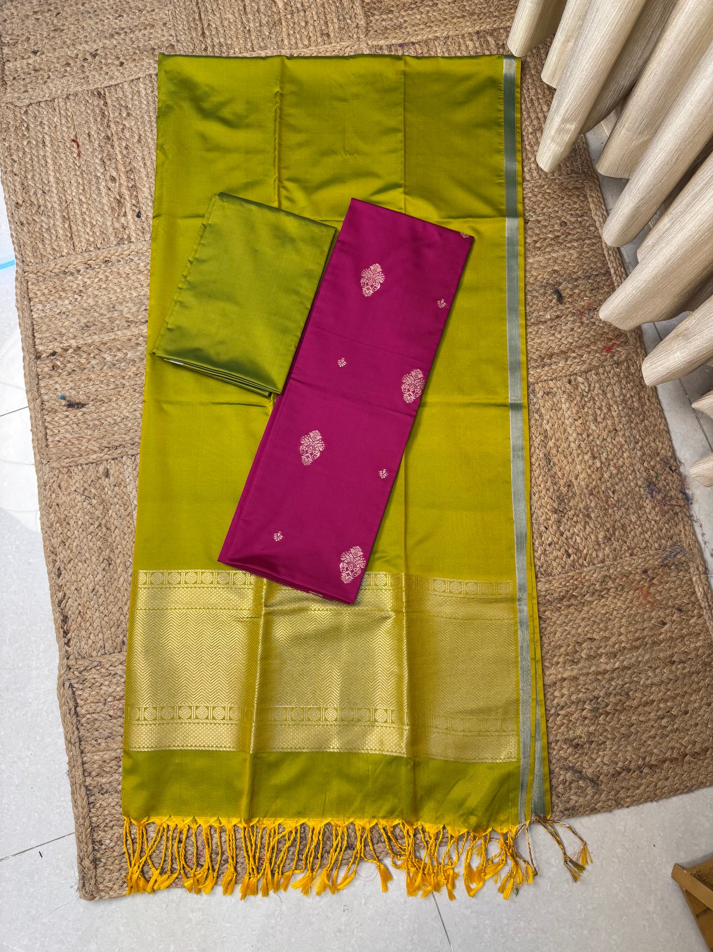 Premium semi soft silk 3 piece set -psc41