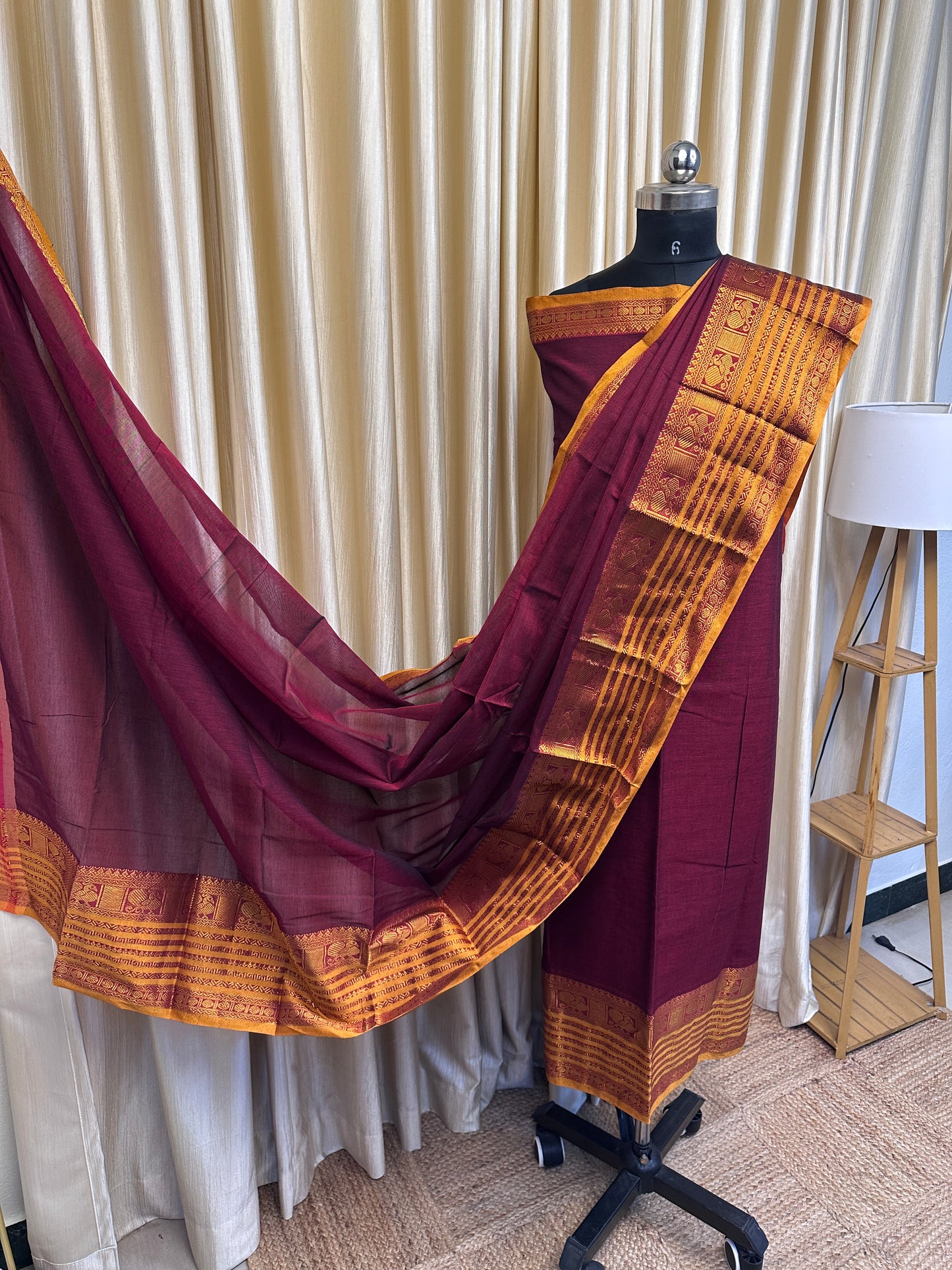 Royal border Narayanpet  Dress material (4.5m Top)-NRB6