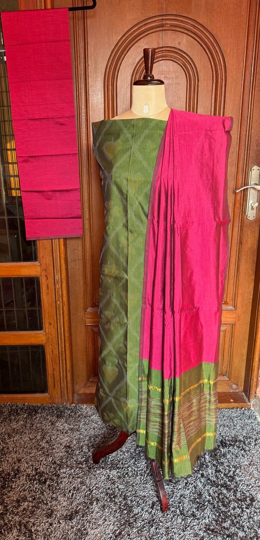 Full weave ikat Pochampally sico dress material FWS-25