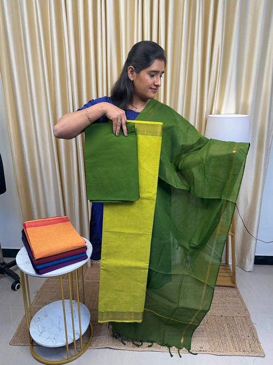 Shades of green Kanchi cotton salwar suit