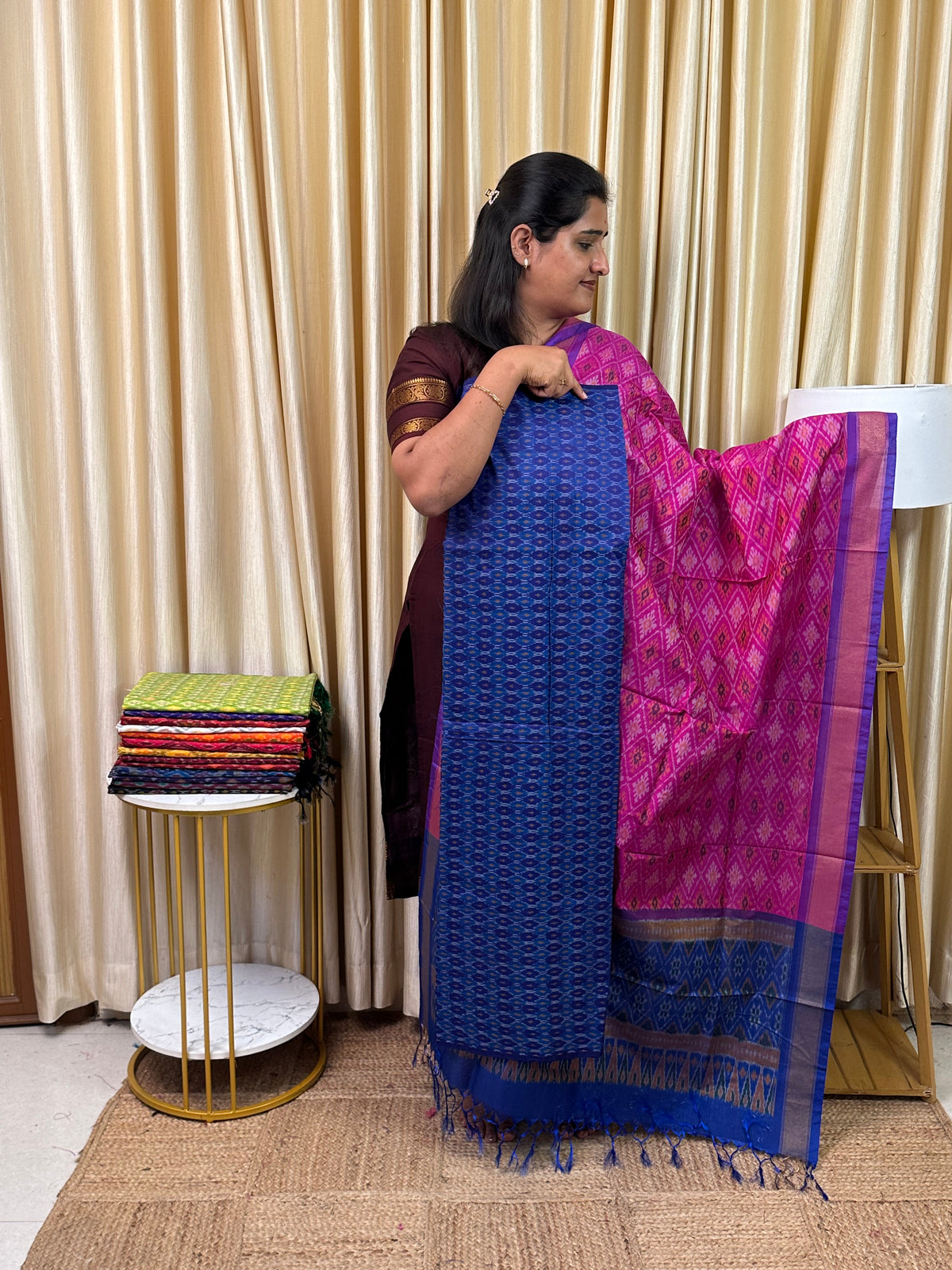 Sico pochampalli ikat handloom 2 piece set-SIKT6