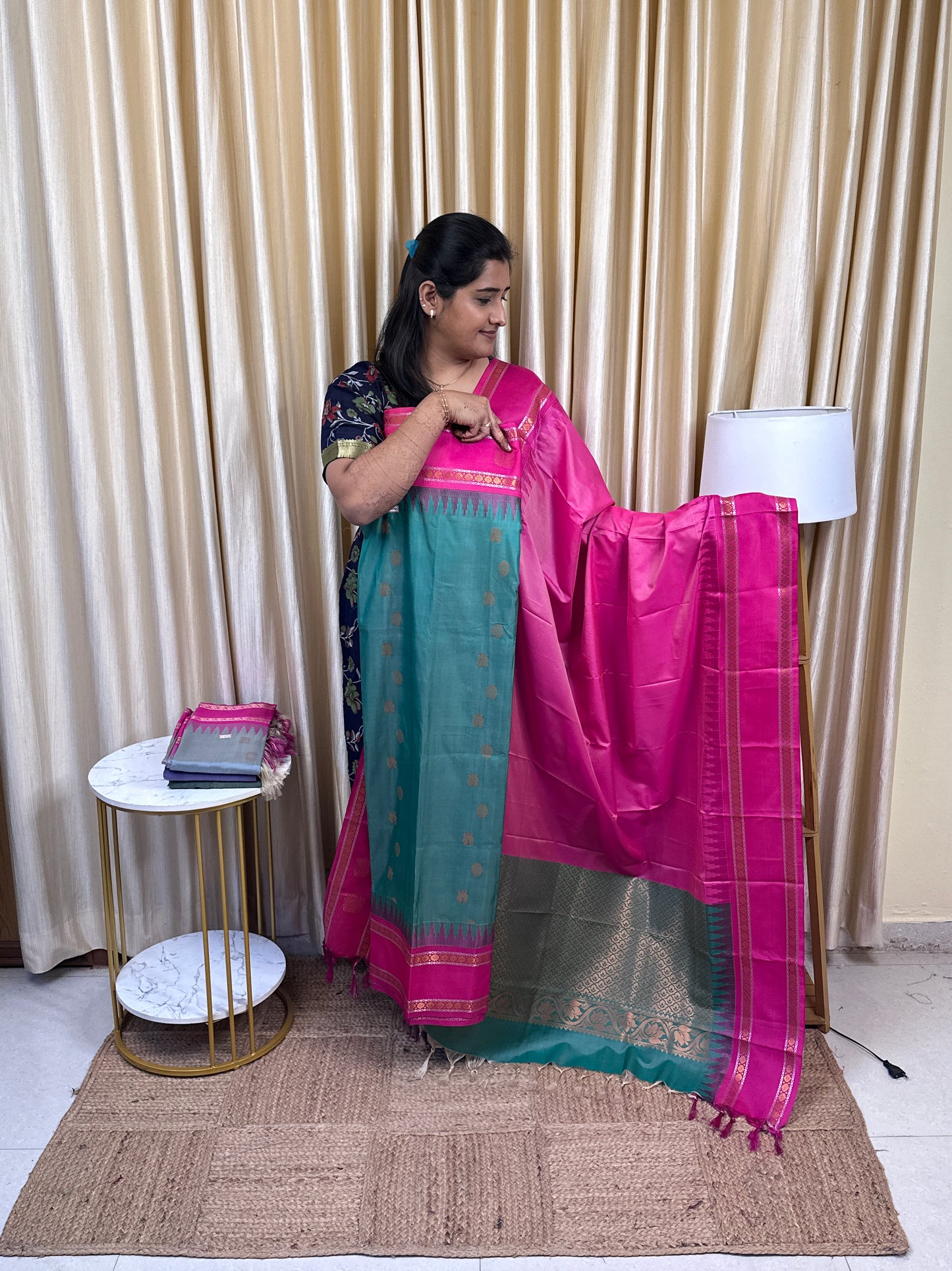 Semi Gadwal  soft silk 2 piece set-GWS33