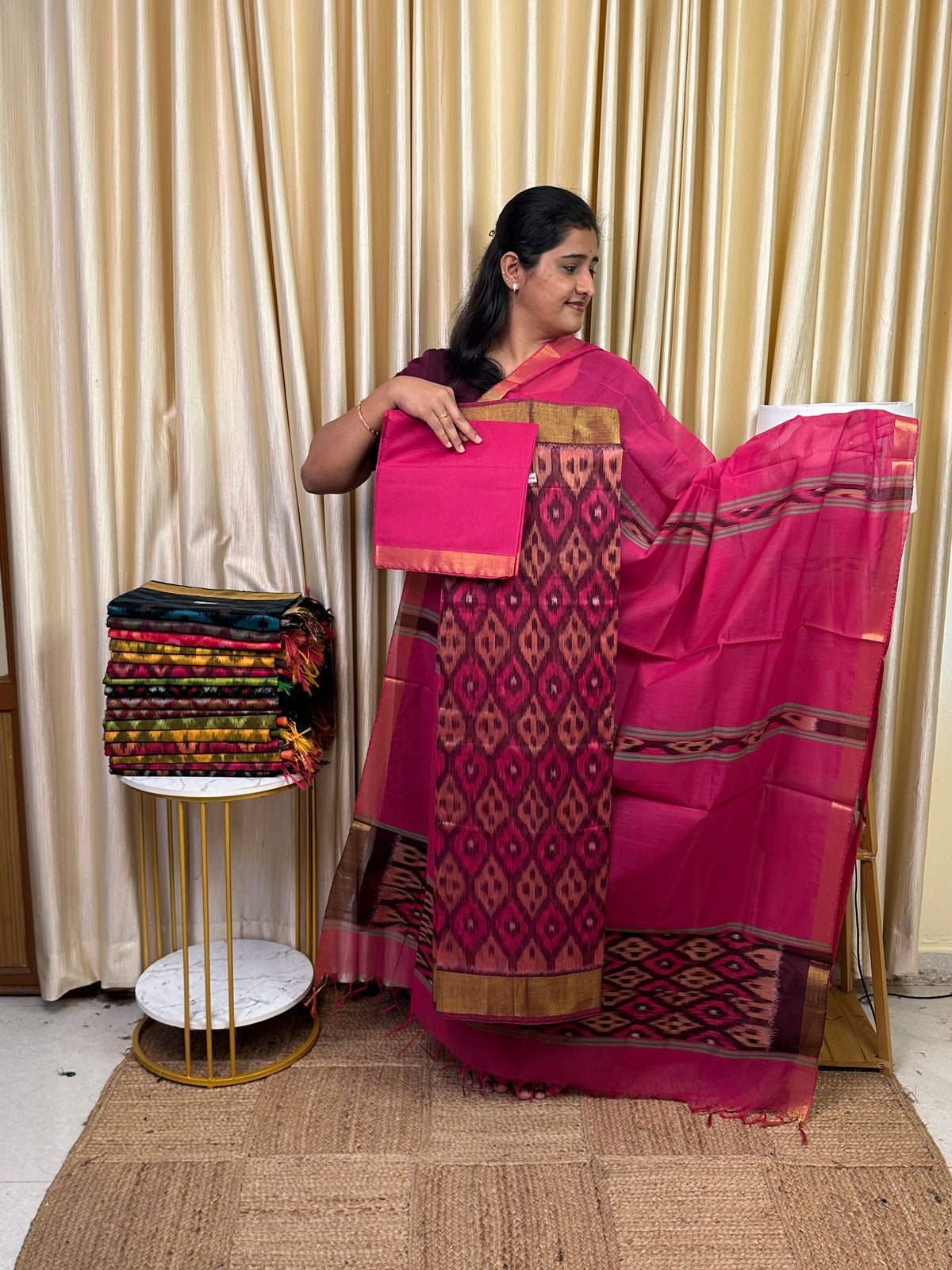 Handloom Pochampalli Sico 3 piece set -KHP 117