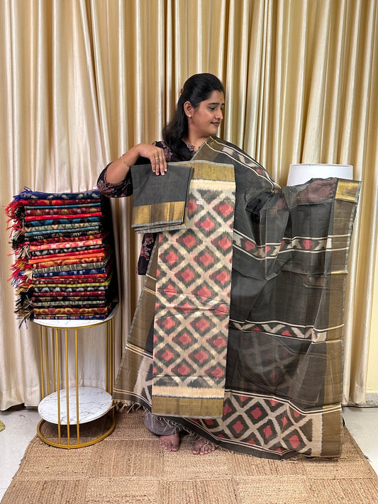 Handloom Pochampalli Sico 3 piece set -KHP 60