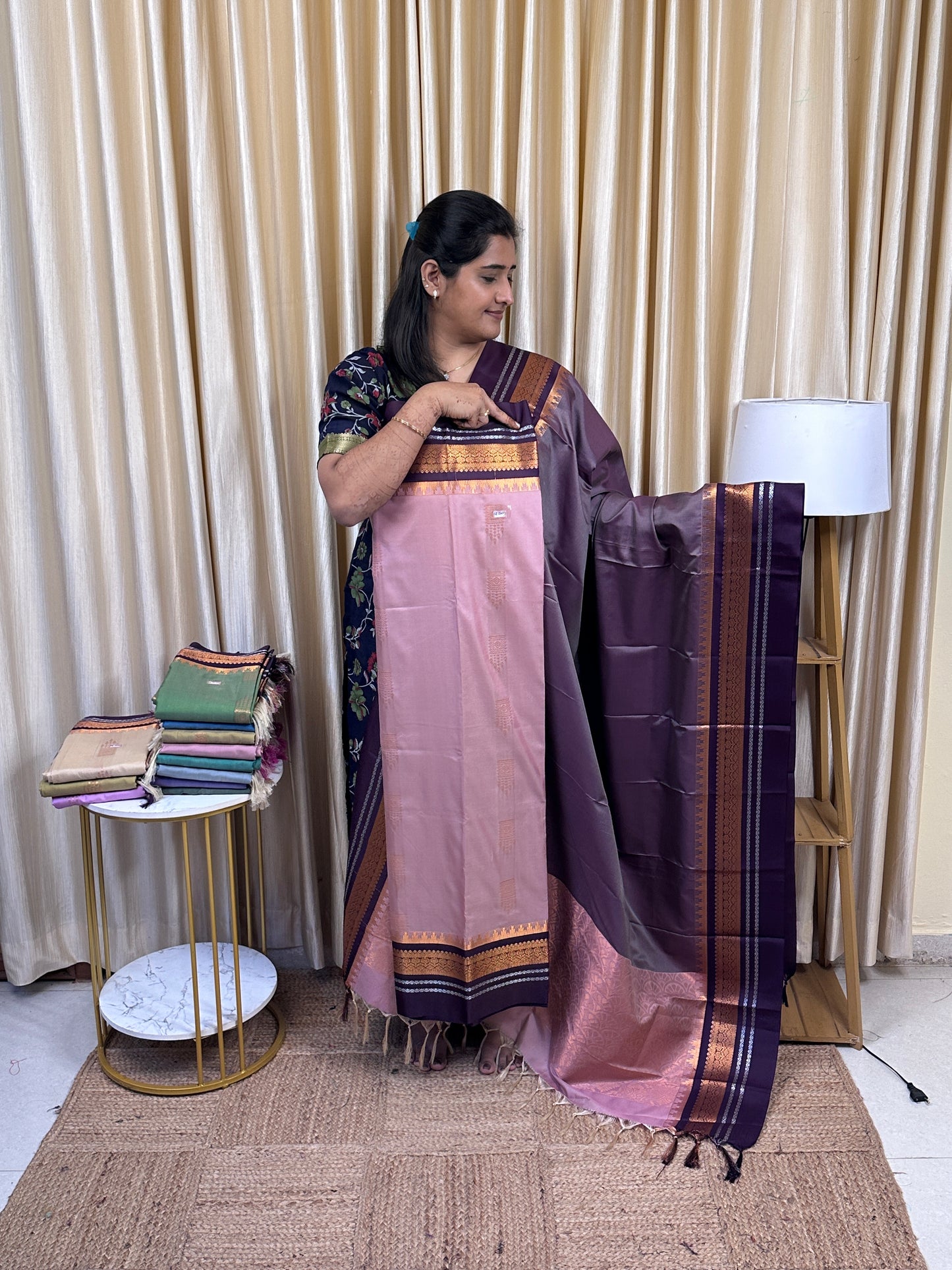 Semi Gadwal  soft silk 2 piece set-GWS25