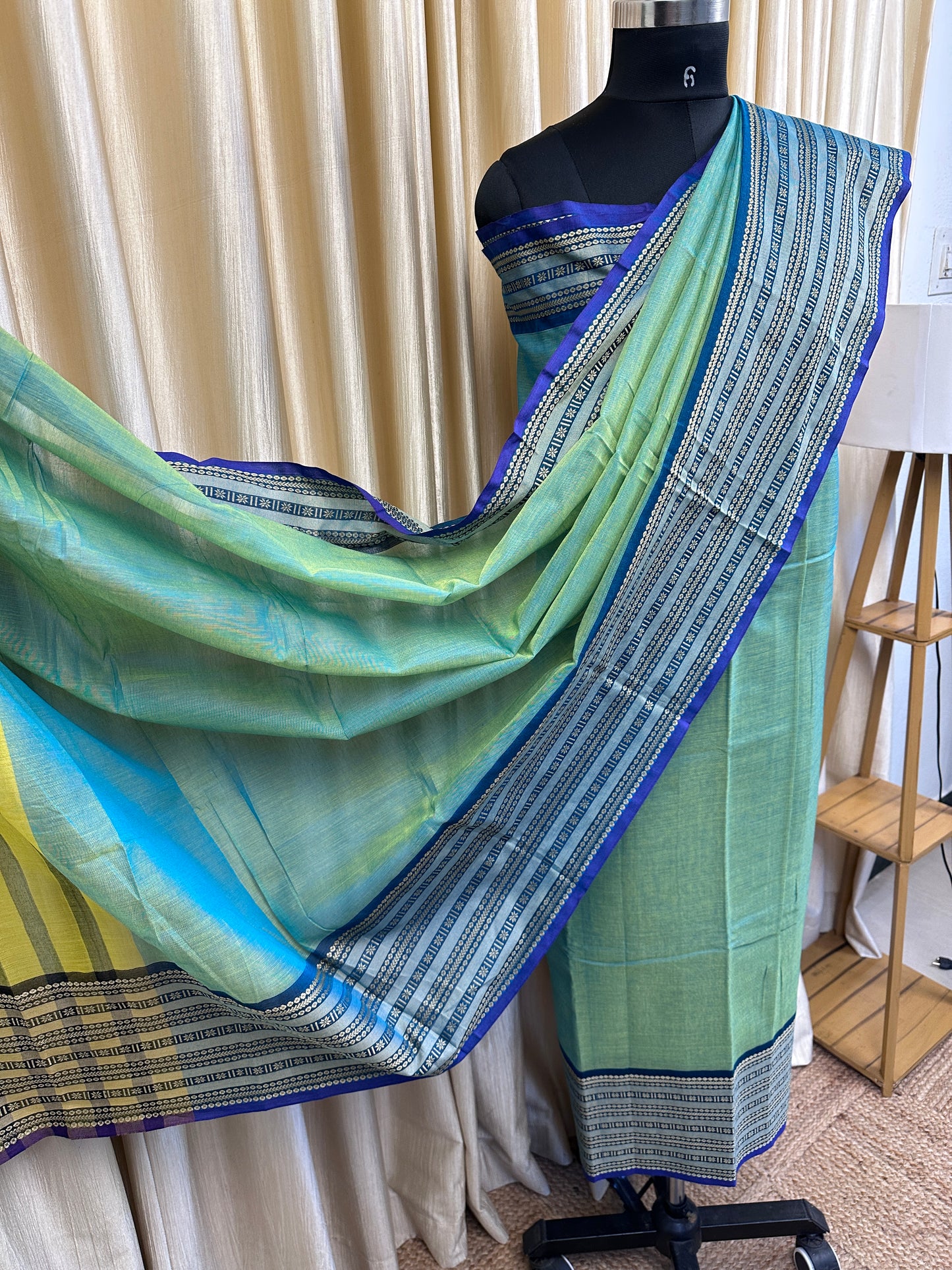 Isha - Narayanpet dress material Ice blue