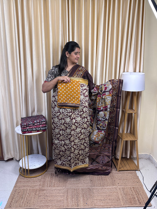 Maheshwari silk by cotton (vairaoosi inspired ) 3 piece set -MZ10