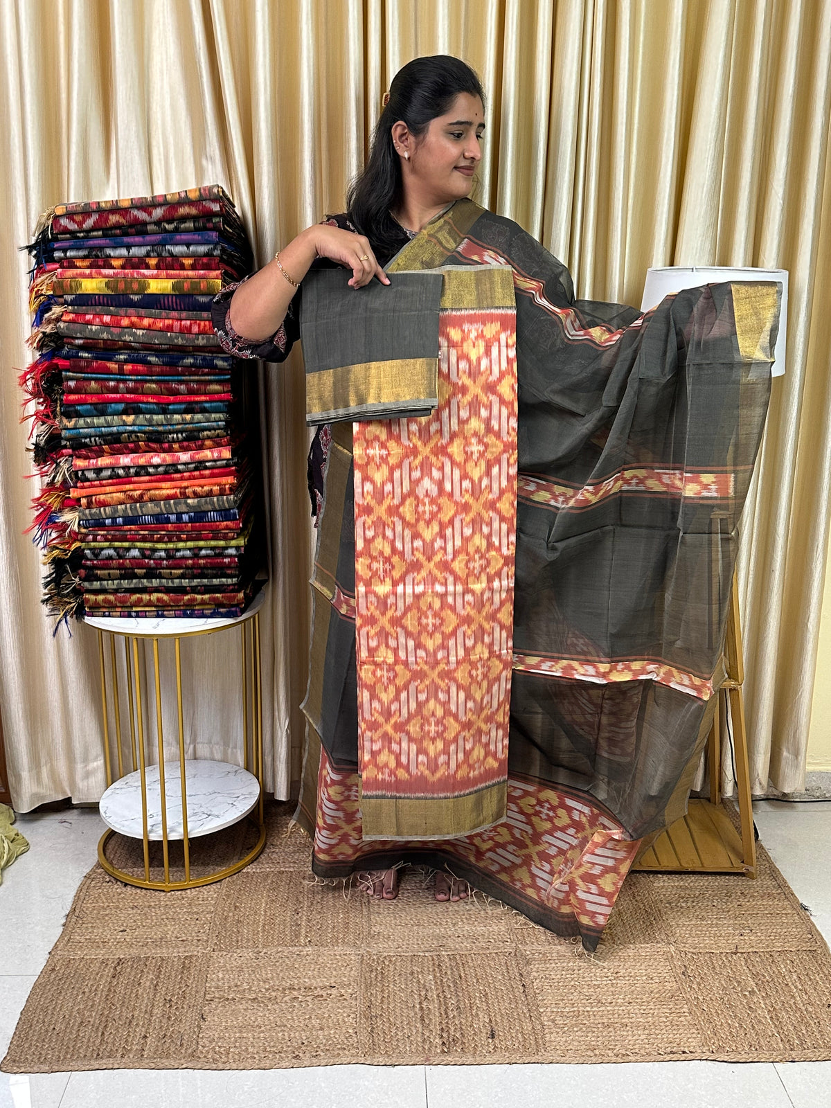Handloom Pochampalli Sico 3 piece set -KHP 46