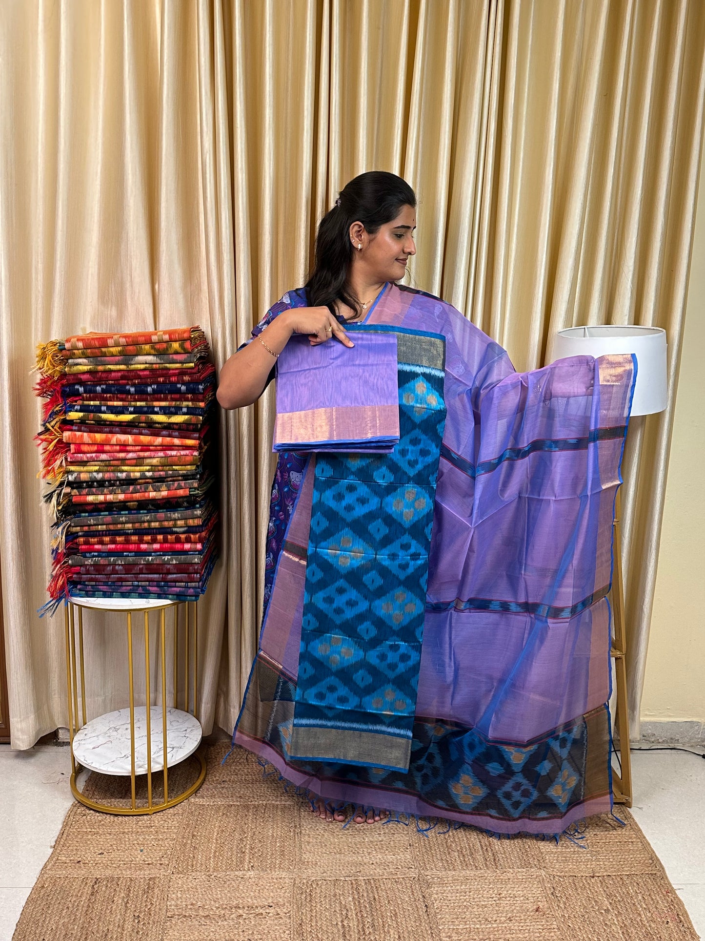 Handloom Pochampalli Sico 3 piece set -KHP 8