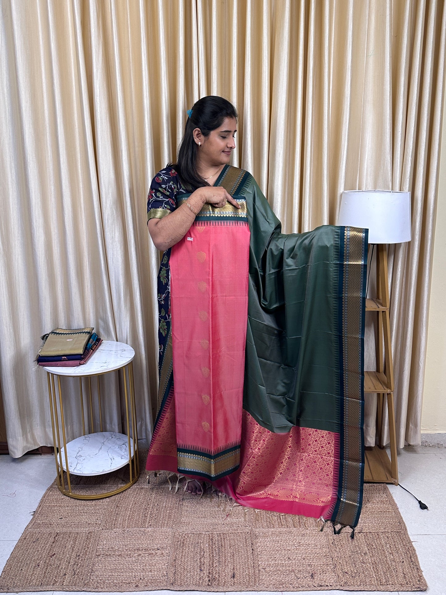Semi Gadwal  soft silk 2 piece set-GWS15