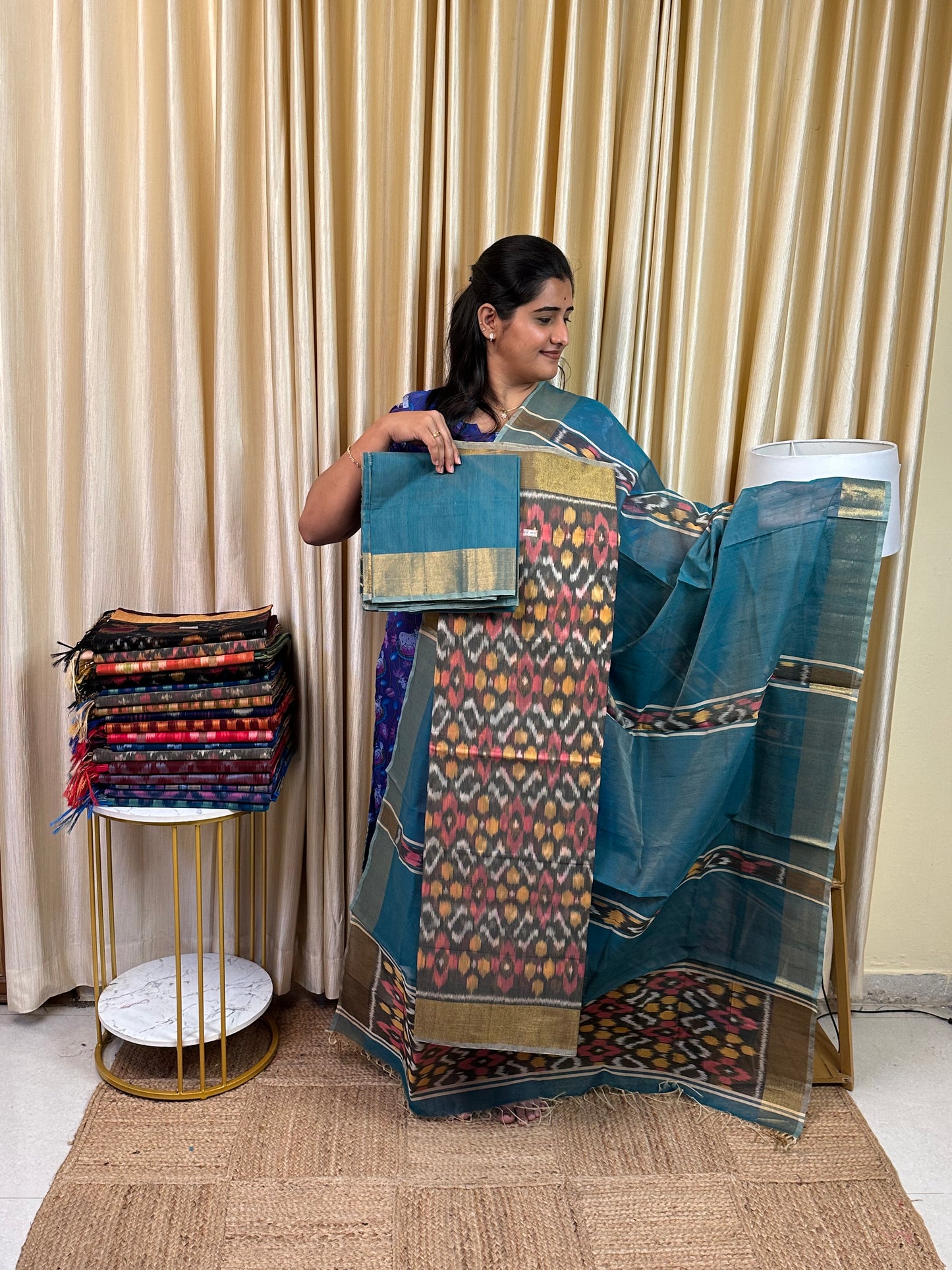 Handloom Pochampalli Sico 3 piece set -KHP 27