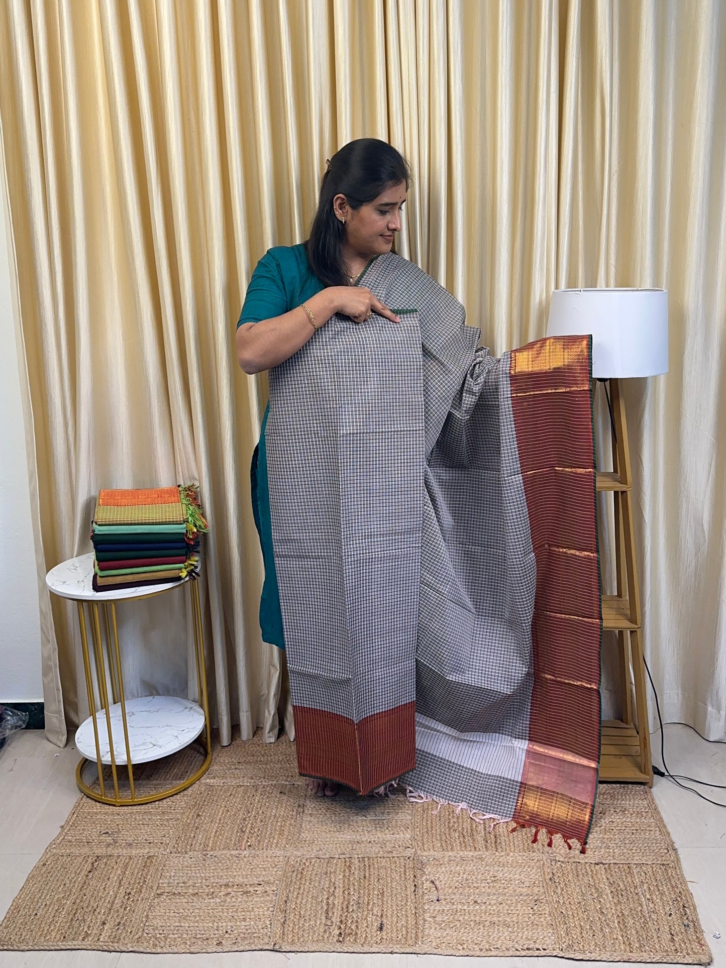 Kanchi cotton special edition -Grey checks