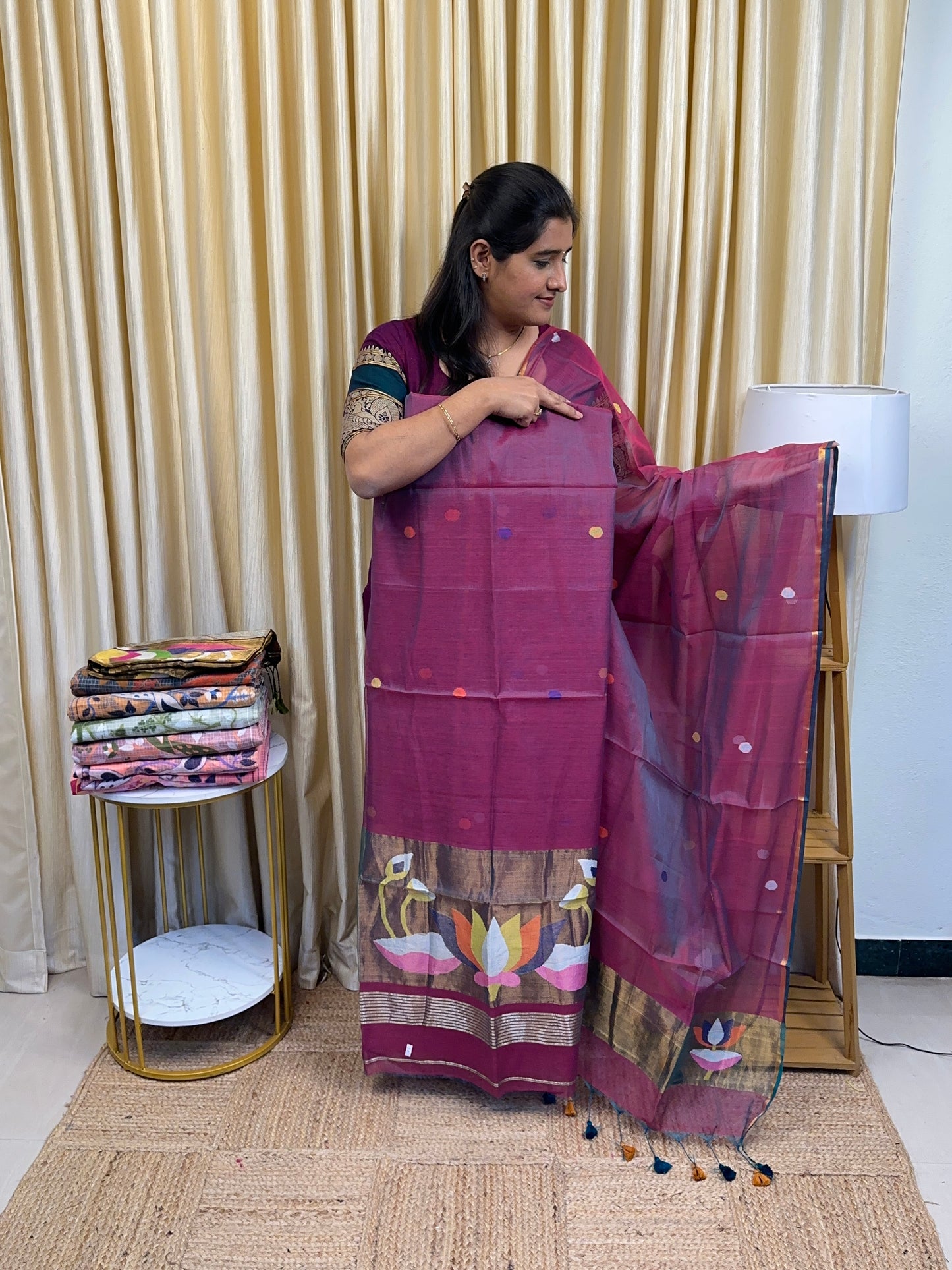 Muslin Jamdhani Handwork Lotus-2