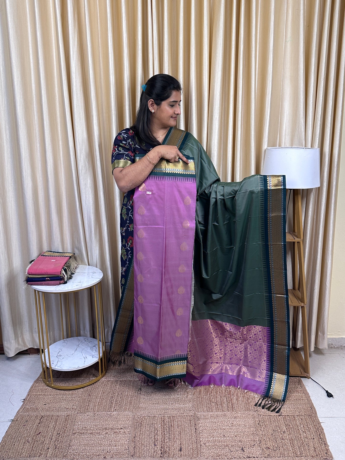 Semi Gadwal  soft silk 2 piece set-GWS14
