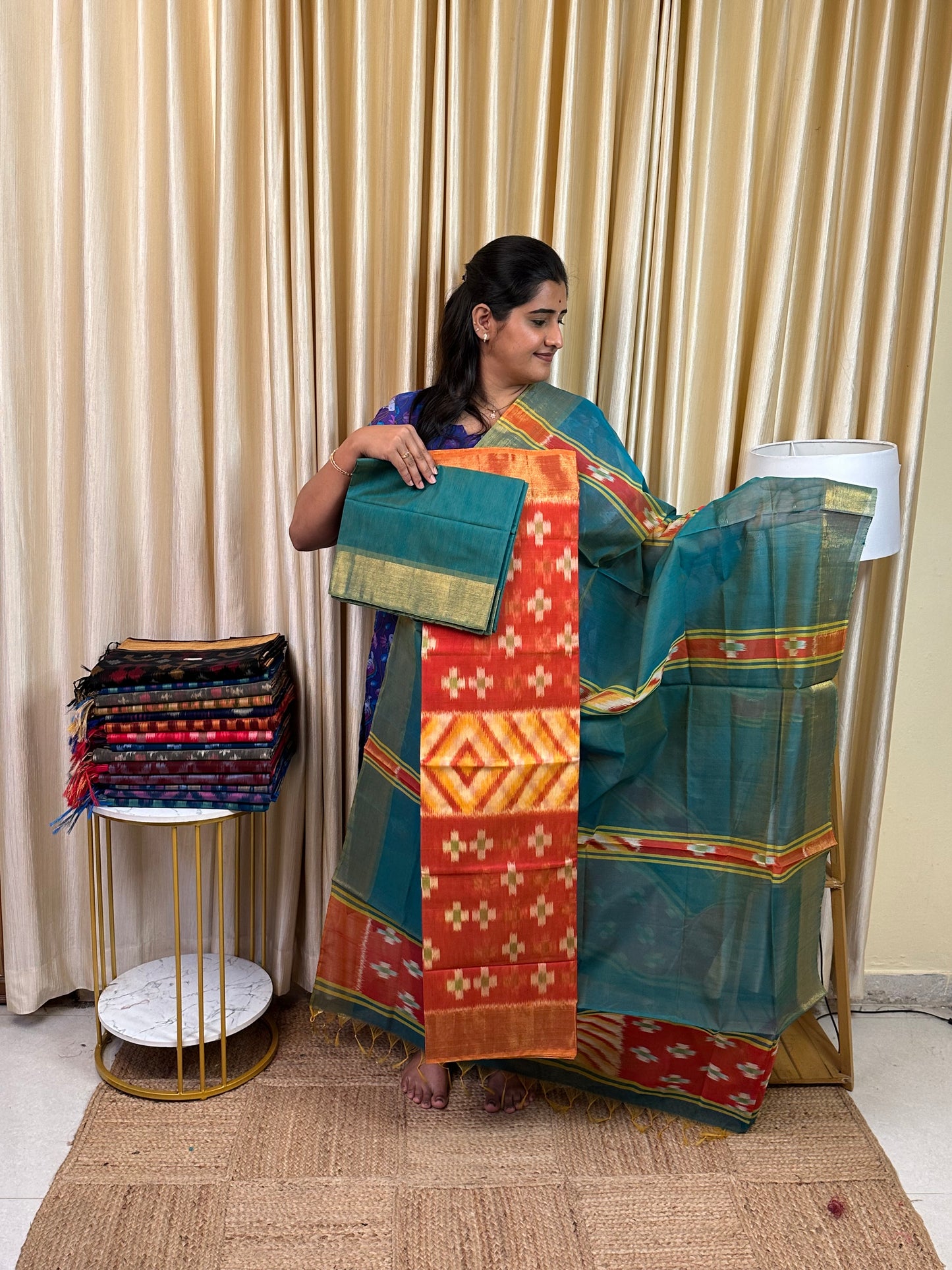 Handloom Pochampalli Sico 3 piece set -KHP 30