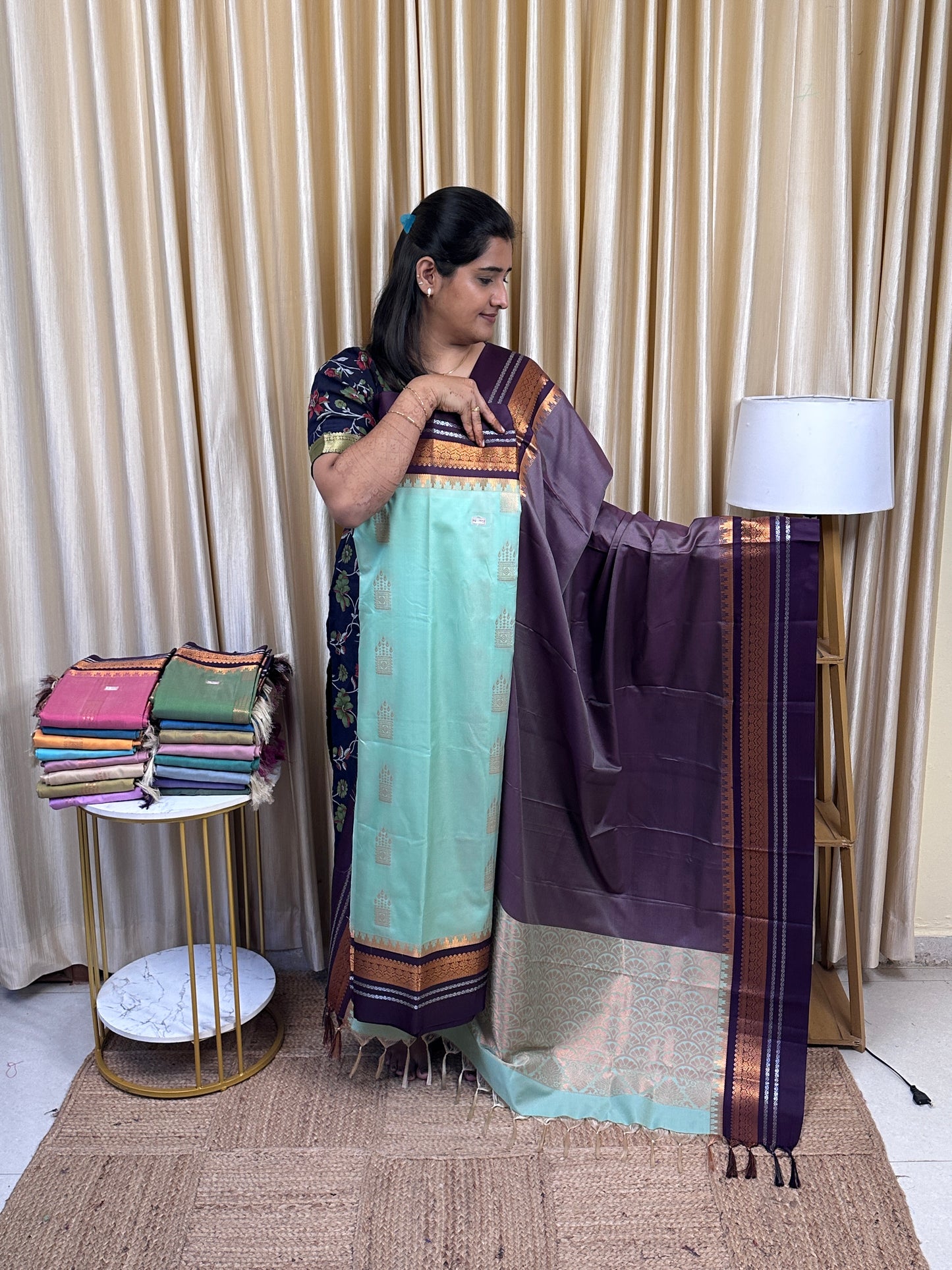 Semi Gadwal  soft silk 2 piece set-GWS20