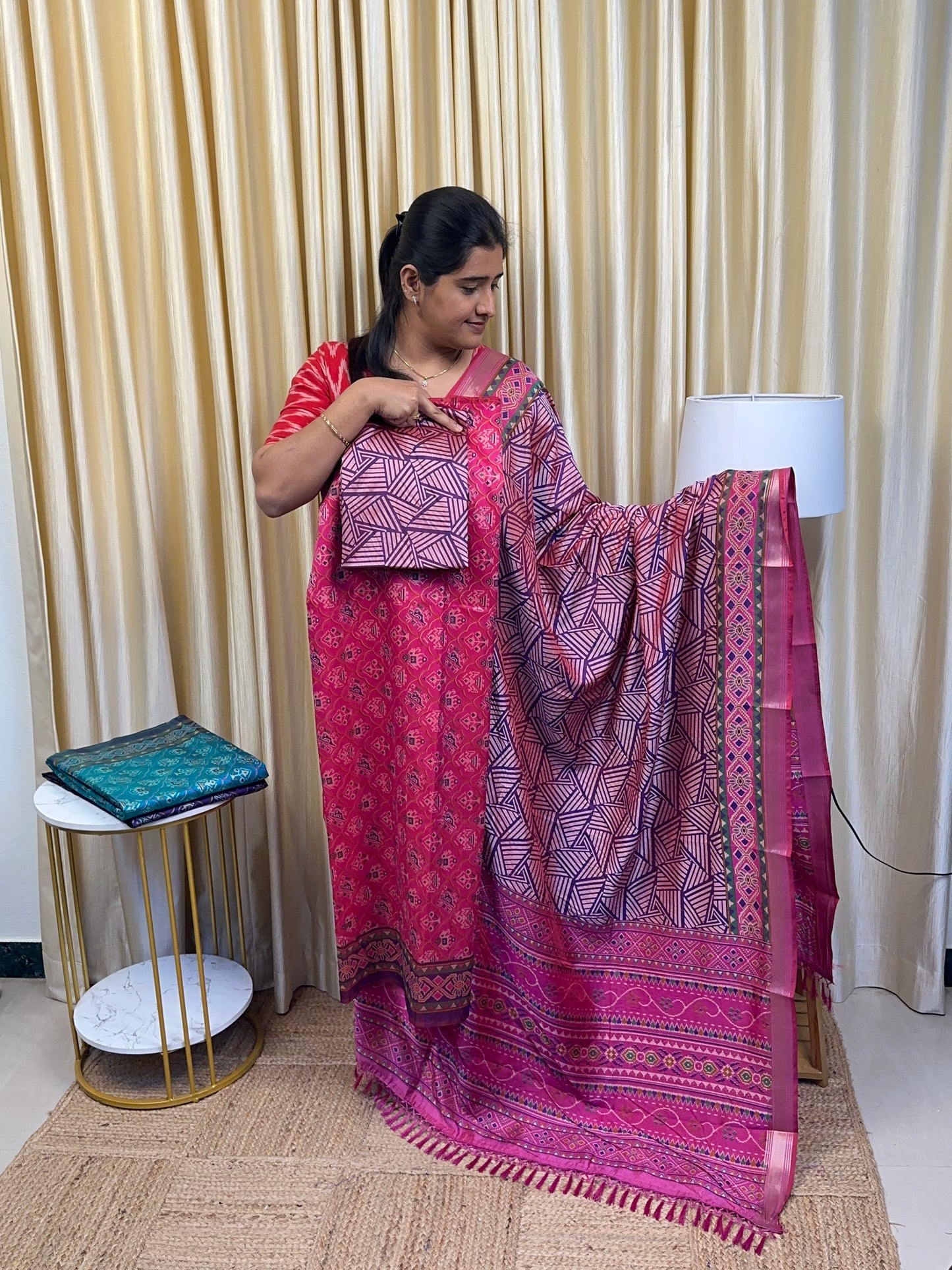 Patola 3 piece set [silk by cotton]EL2