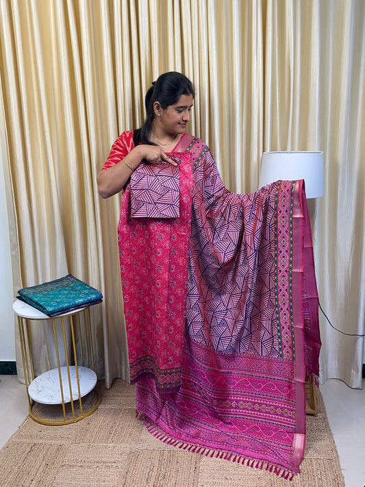 Patola 3 piece set [silk by cotton]EL2