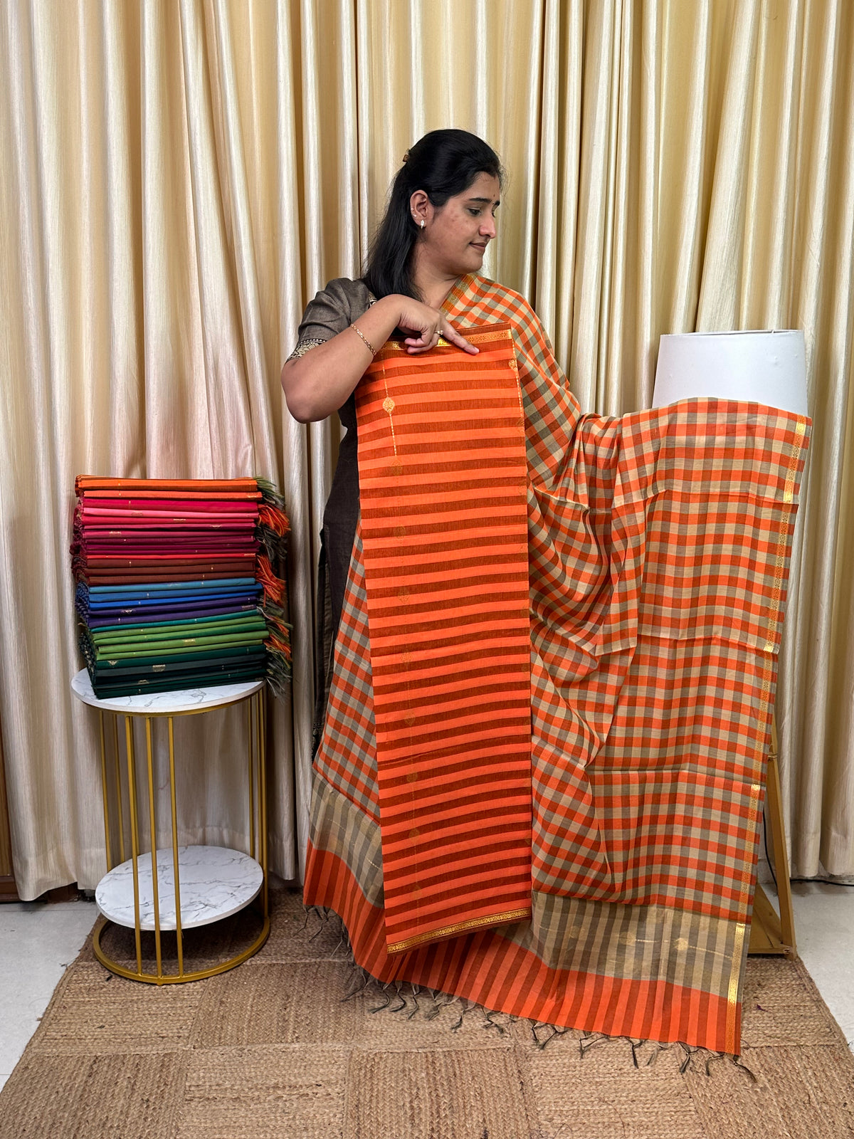 Maheswari checks 2 piece set-MDS11