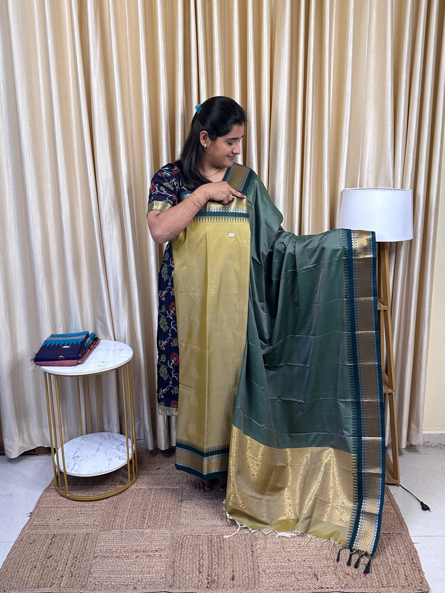 Semi Gadwal  soft silk 2 piece set-GWS16