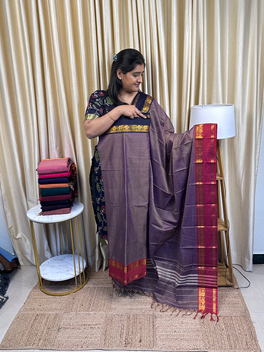 Narayanpet Ganga Jamuna border dress material (4.5m top) - NGJ 3