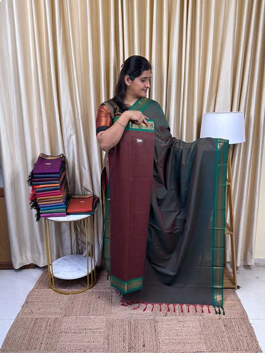 Kalyani checks silk by cotton 2 piece set - 13