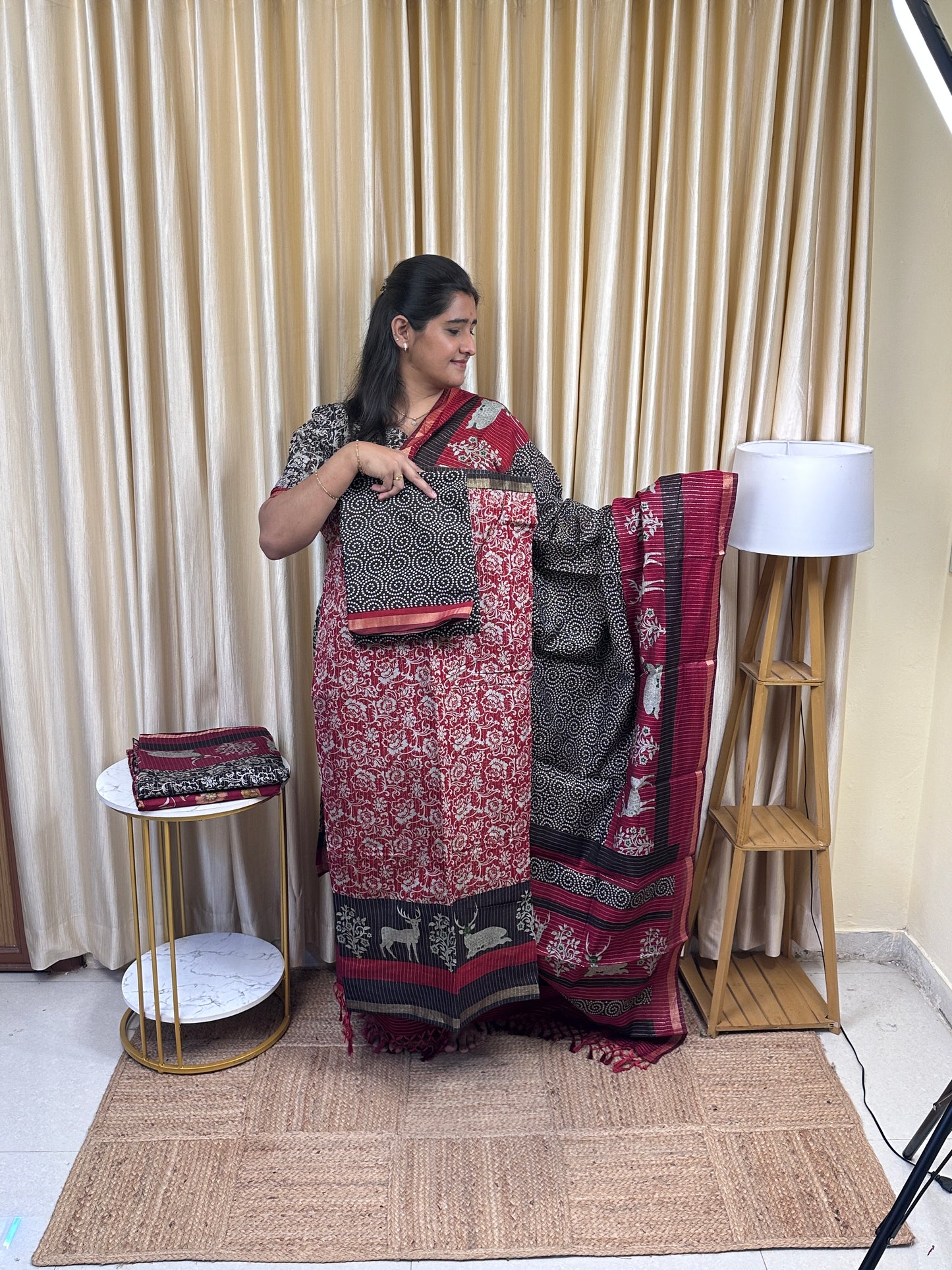 Maheshwari silk by cotton (vairaoosi inspired ) 3 piece set -MZ3