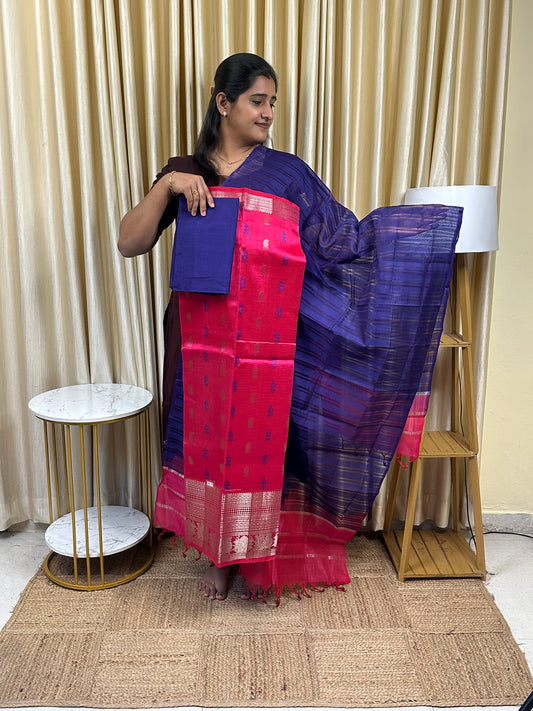 YAZHI 25 Big border Mangalgiri handloom Floral butta