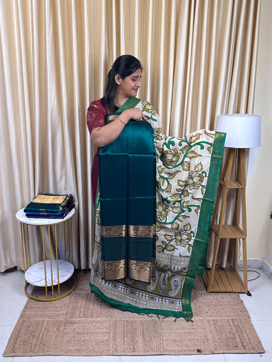 Handloom Mangalgiri Top kalamkari Duppatta-CBB2