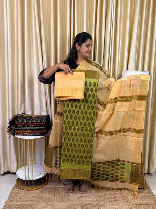 Handloom Pochampalli Sico 3 piece set -KHP 81