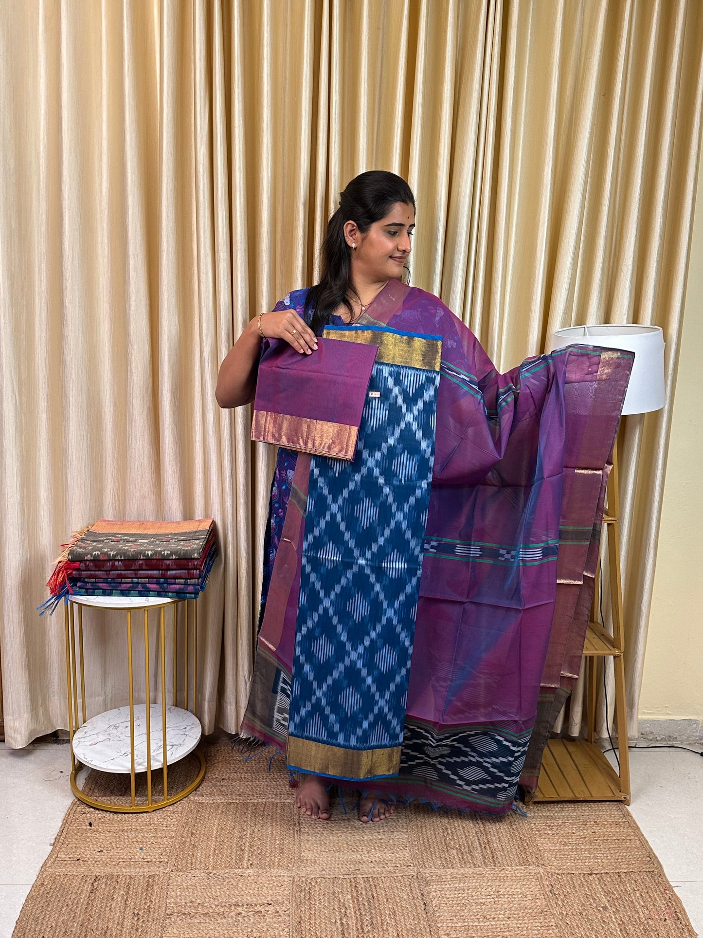 Handloom Pochampalli Sico 3 piece set -KHP 38