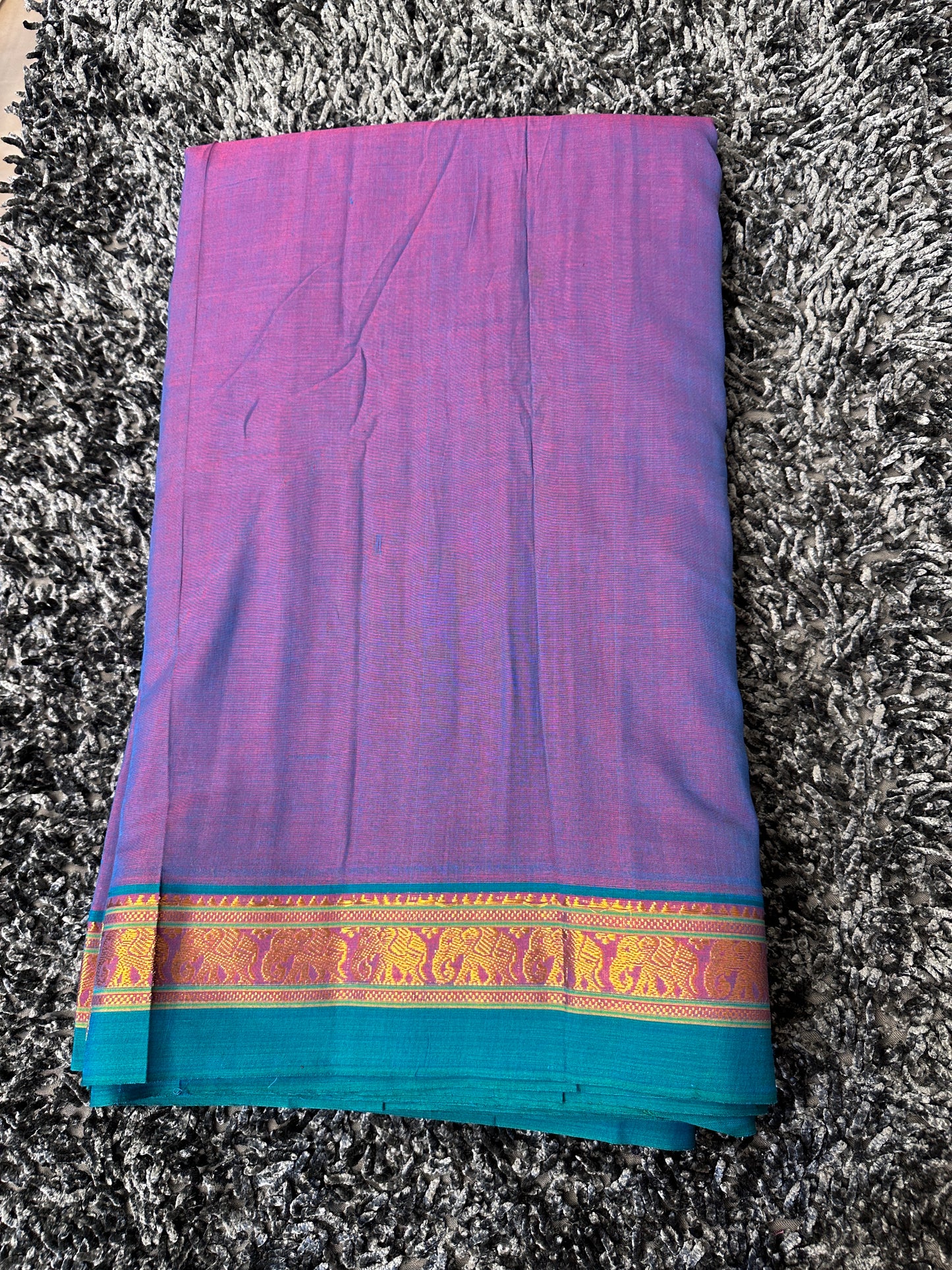 Narayanpet Mayil border  fabric 1 meter cut  - 3