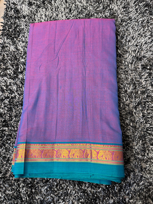 Narayanpet Mayil border  fabric 1 meter cut  - 3