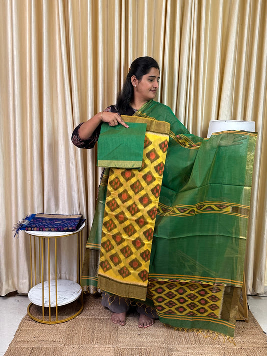 Handloom Pochampalli Sico 3 piece set -KHP 88