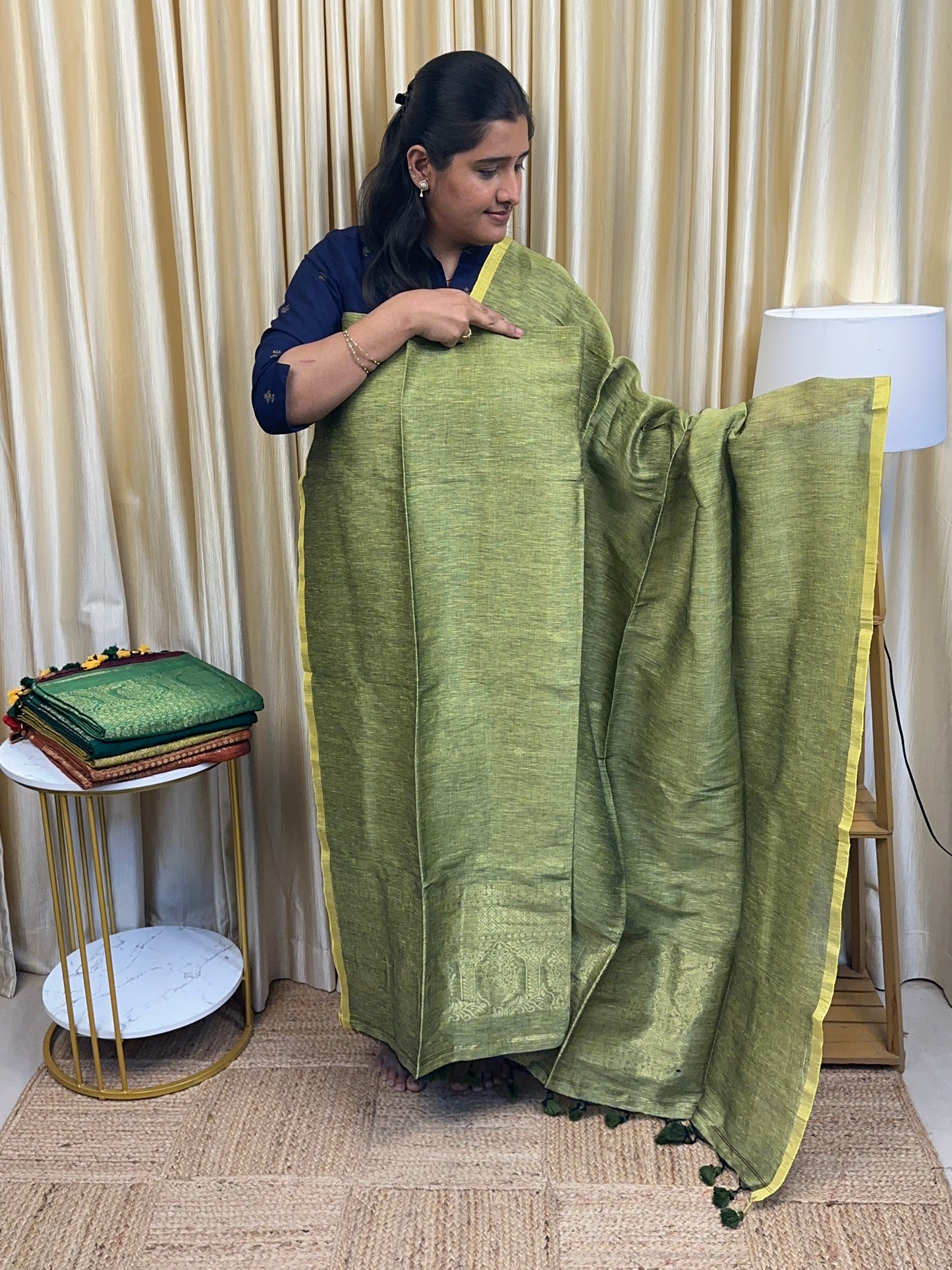 Linen banarasi Jamdhani [handwork]-6