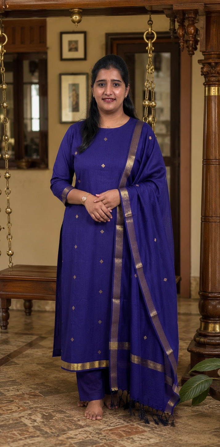 Maheswari silk cotton 2 piece set- N1