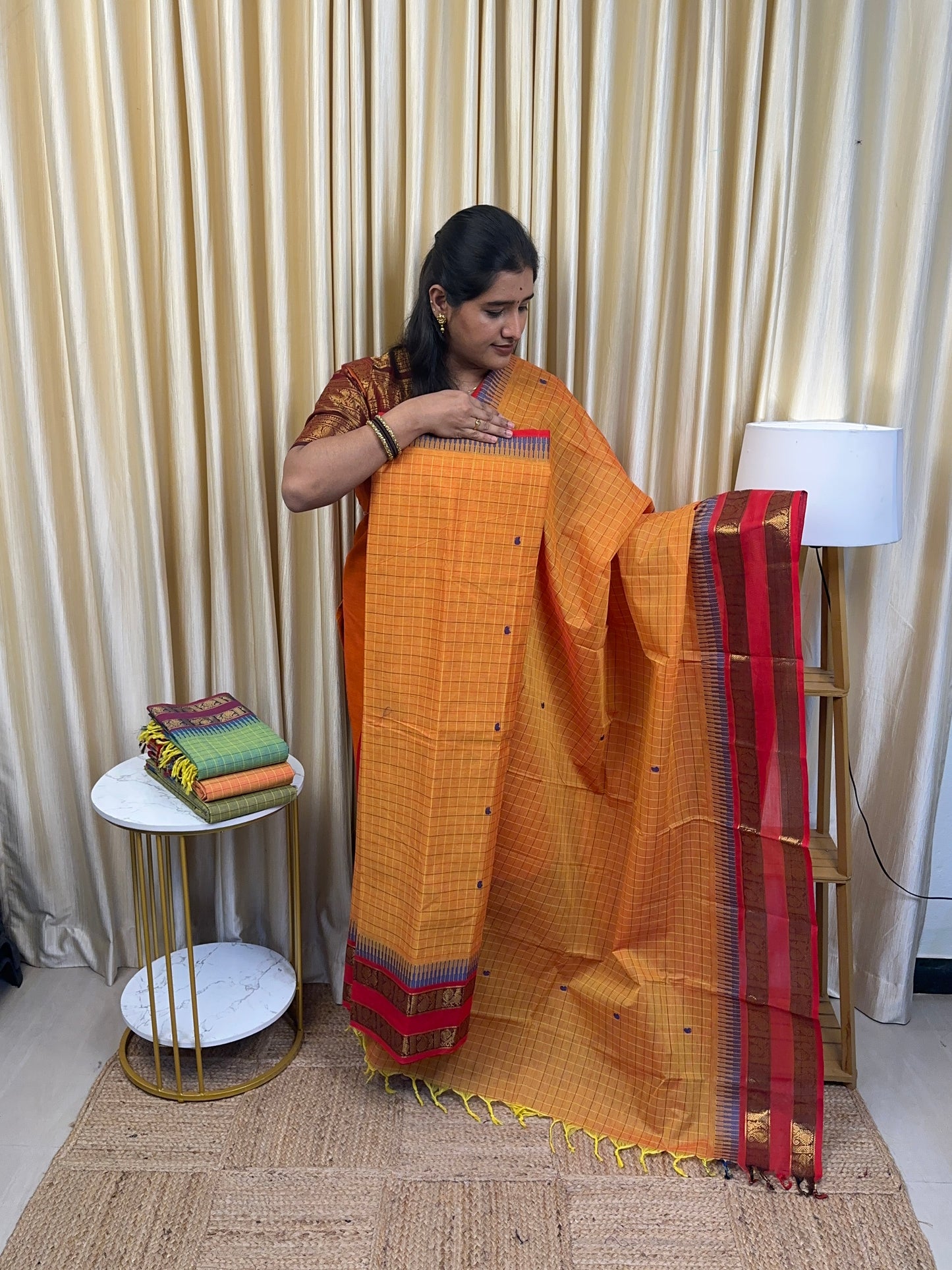 Mayil Kattam Chettinad cotton [sunrise 2 piece set ]