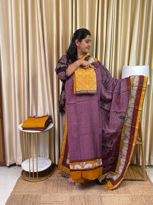 Maheswari silk 3 piece set- mahi 37