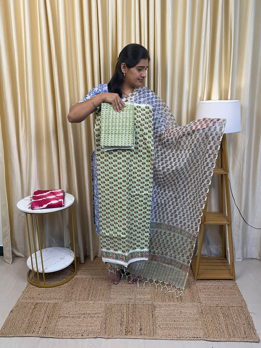 Jaipur cotton Salwar suit with Kota duppata-8