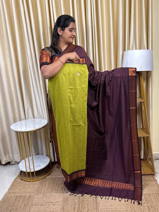 Kalyani checks silk by cotton 2 piece set - 34