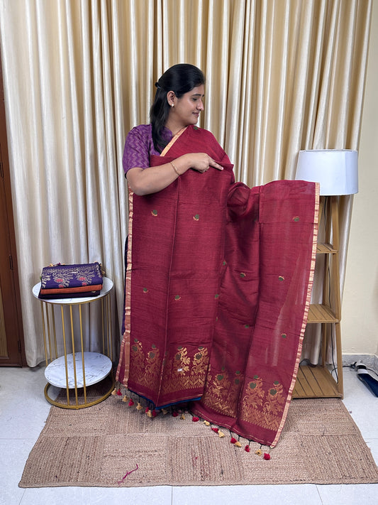Linen Banarasi Jamdhani handloom JAM11