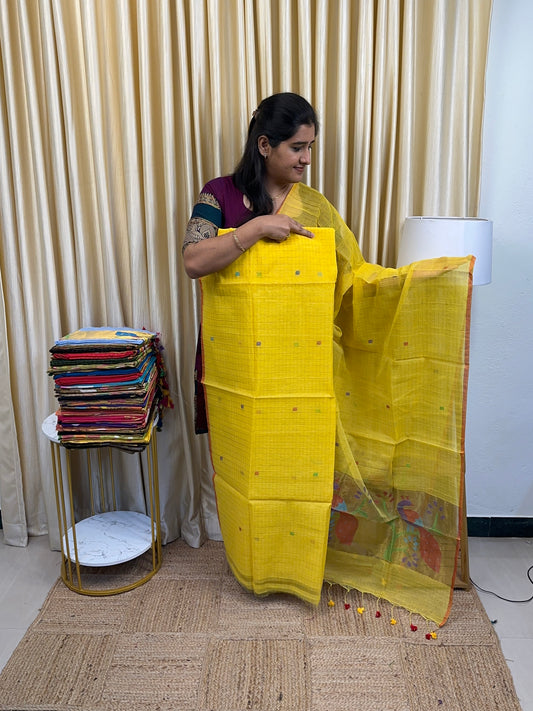 Checks Paithani Muslin Jamdhani-5