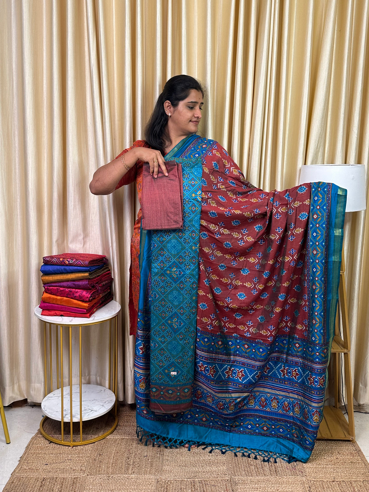 Patola semi silk 3 piece set - SP122