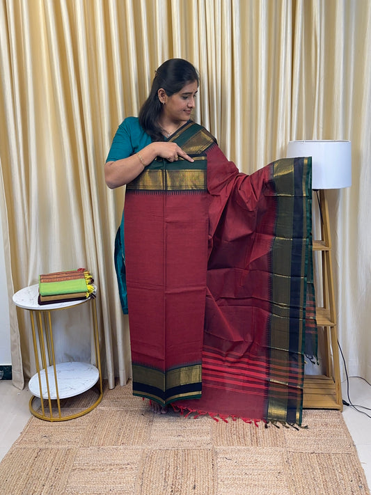 Kanchi cotton special edition -Maroon