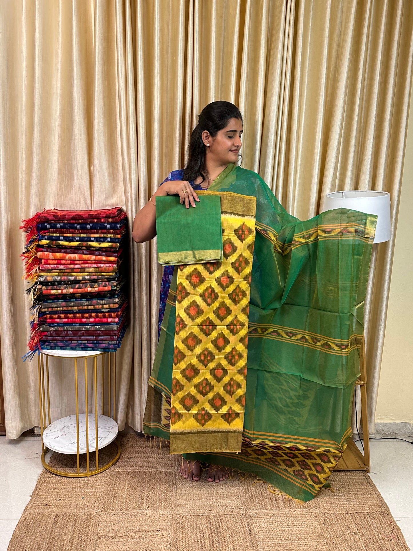 Handloom Pochampalli Sico 3 piece set -KHP 12