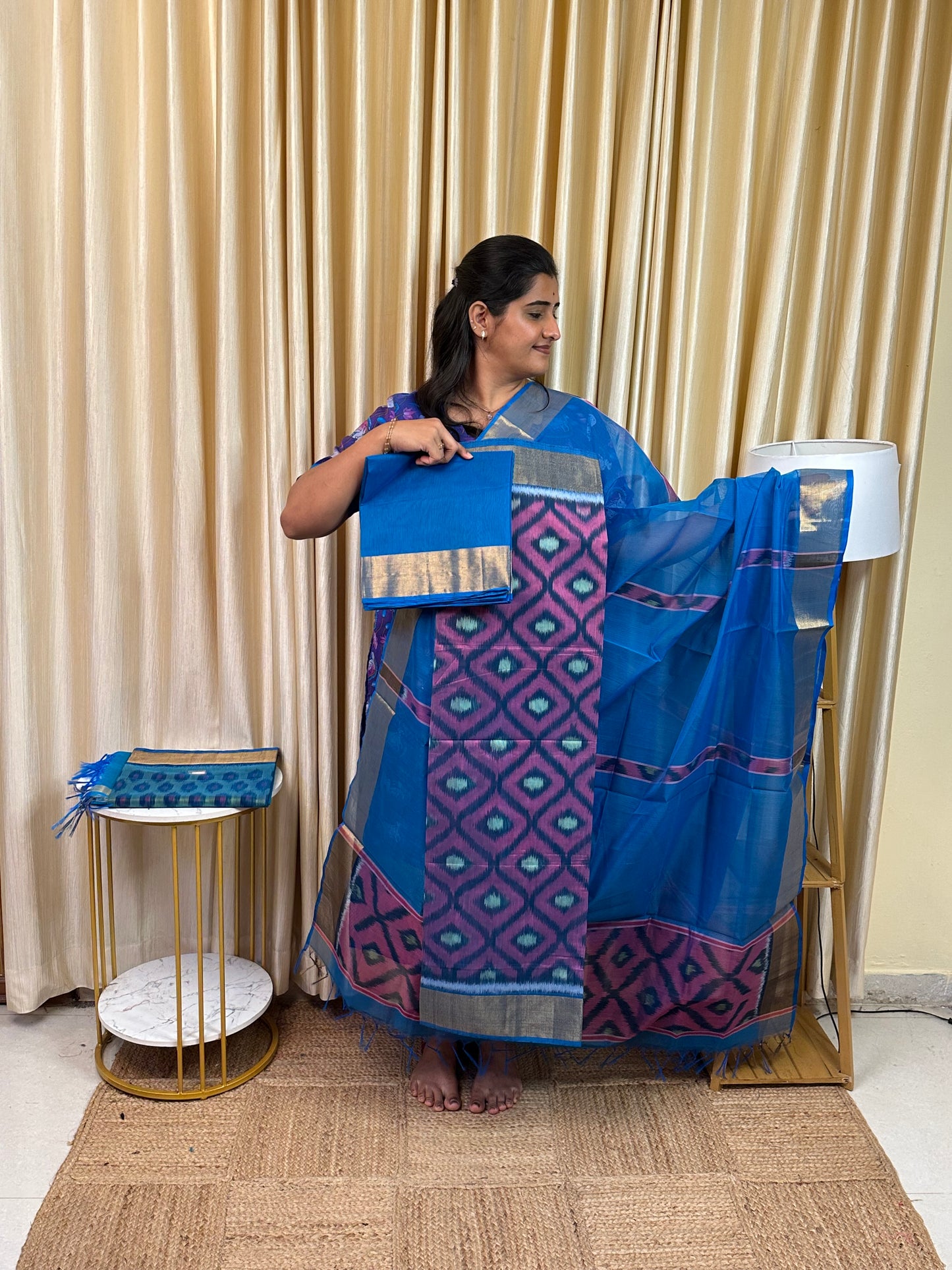 Handloom Pochampalli Sico 3 piece set -KHP 43