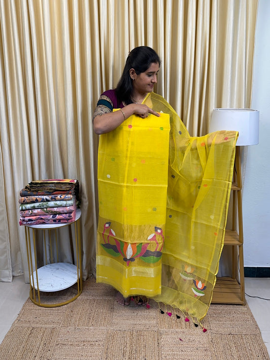 Muslin Jamdhani Handwork Lotus-4