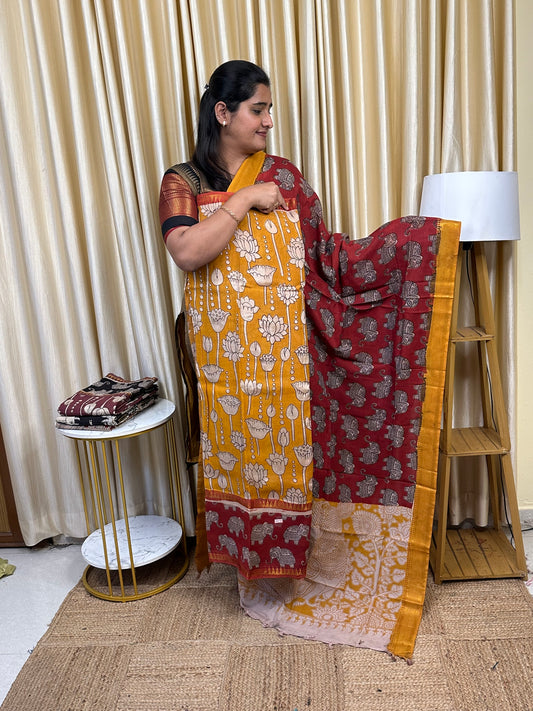 Gap border kalamkari 2 piece set - GGP4