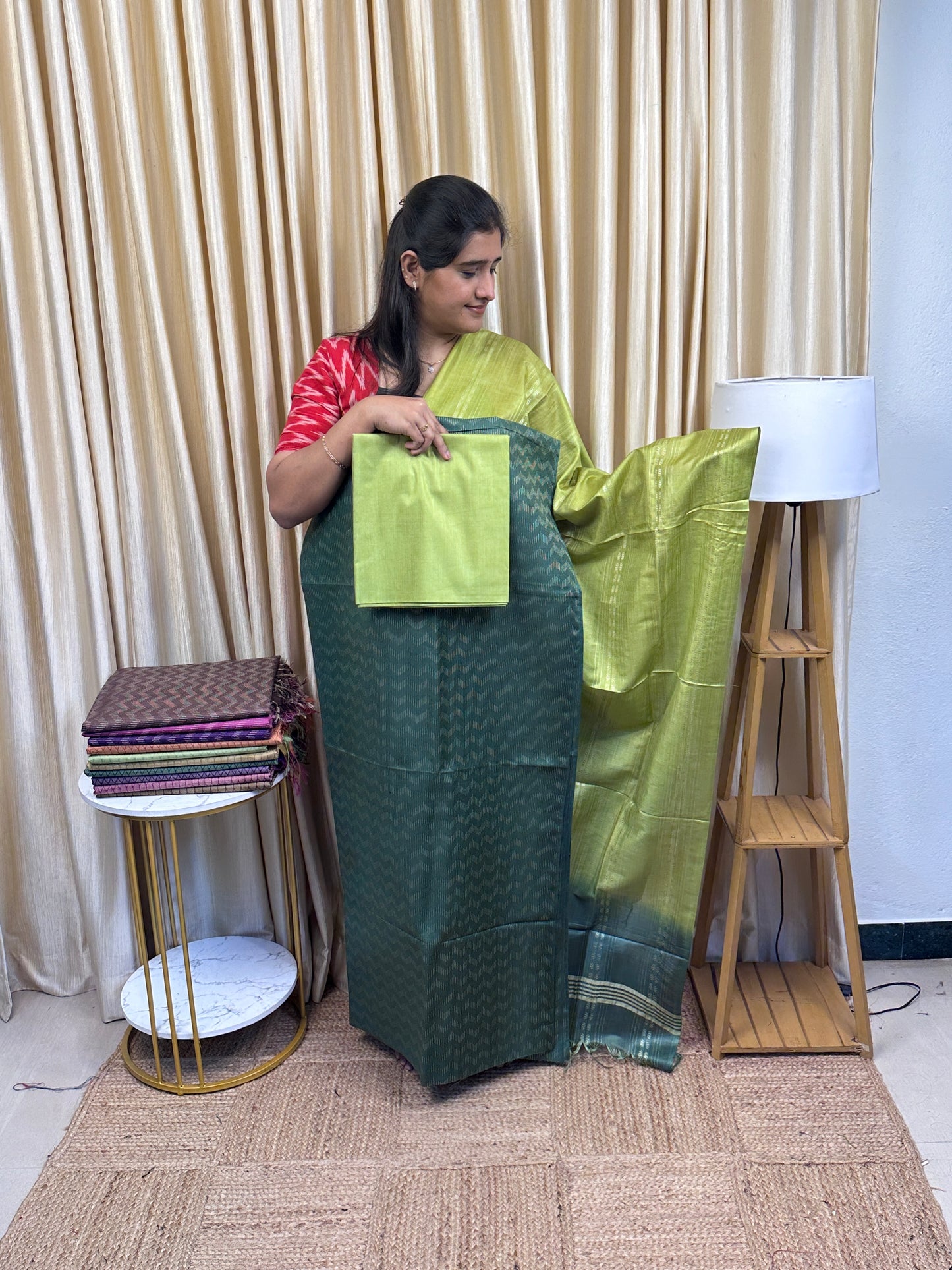 Semi Matka Tussar 3 piece set-TTC1