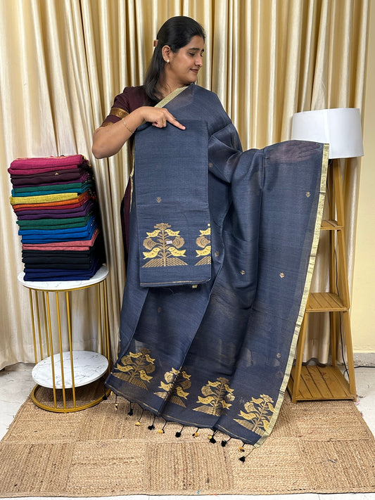 Linen Banarasi Jamdhani handloom JAM62